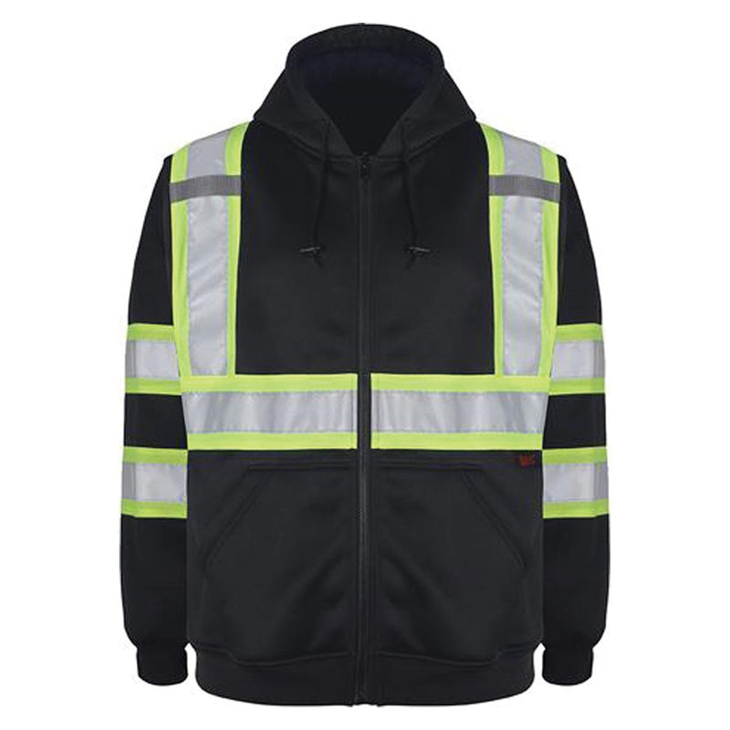 GSS Safety Non-ANSI Black Zip-Front High Visibility Sweatshirt