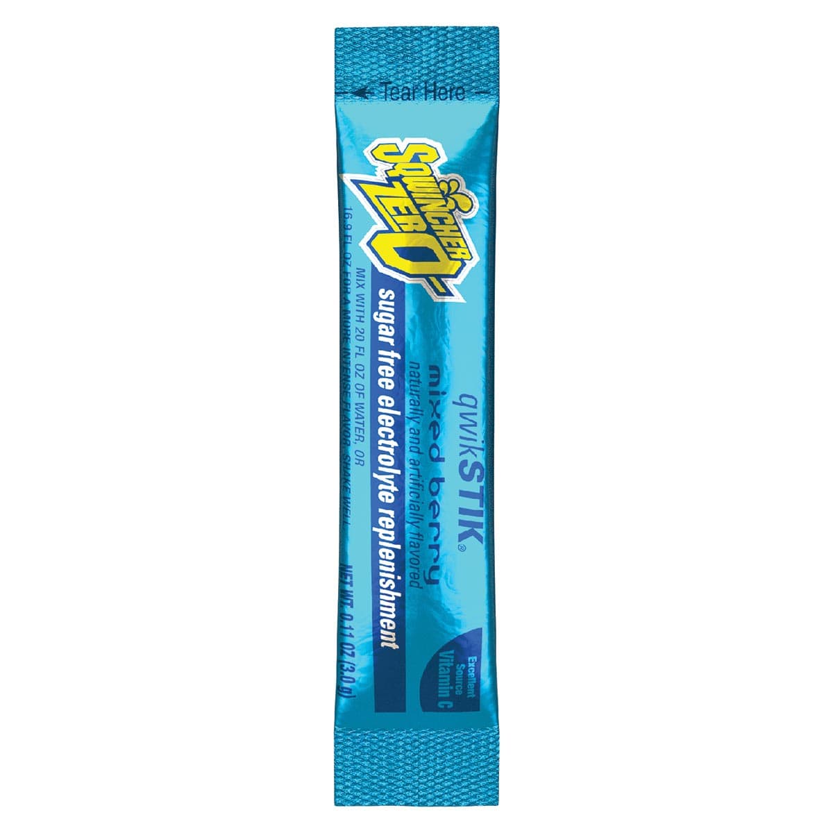 Mixed Berry Sqwincher Qwik Stik ZERO Sugar Sport Drink Mix, 50ct, Yields 20 oz Each