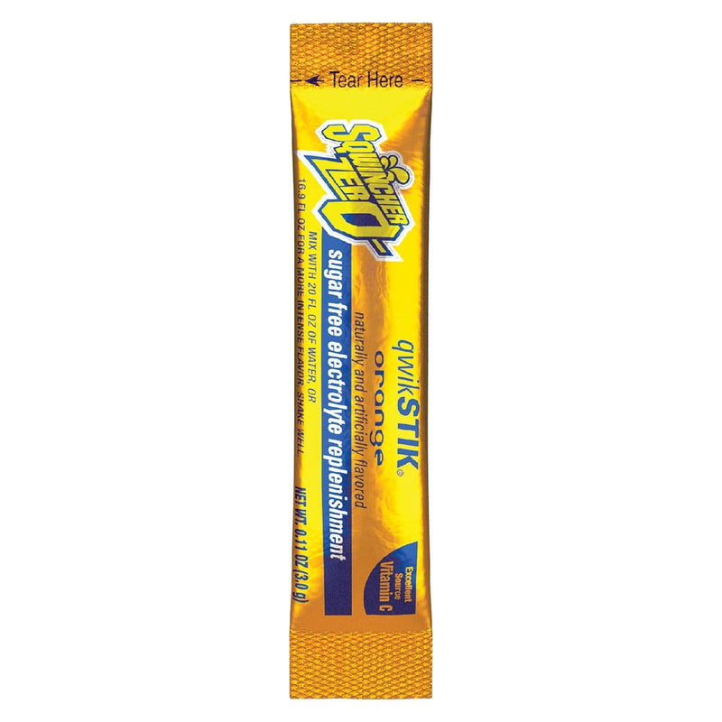 Orange Sqwincher Qwik Stik ZERO Sugar Sport Drink Mix, 50ct, Yields 20 oz Each