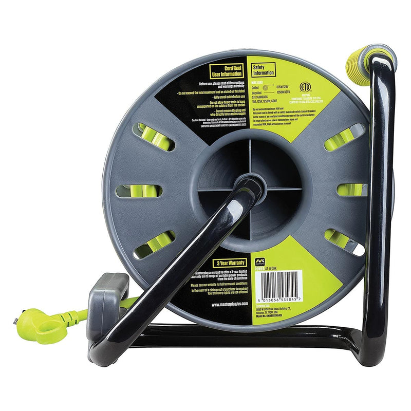 Masterplug 60 ft 4 Sockets 13A 14AWG Open Cord Reel