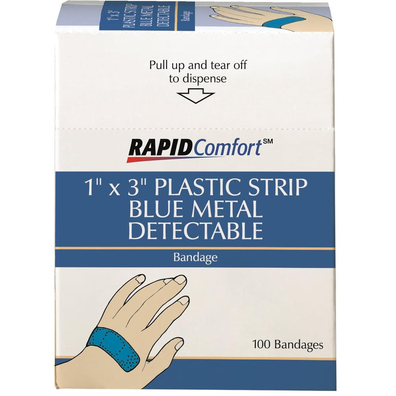 1"W x 3"L Metal-detectable Plastic Bandages