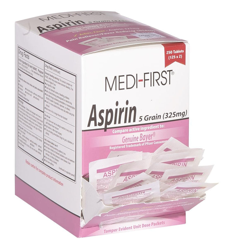 Medi-First® Aspirin, 125 Packets of 2 Tablets