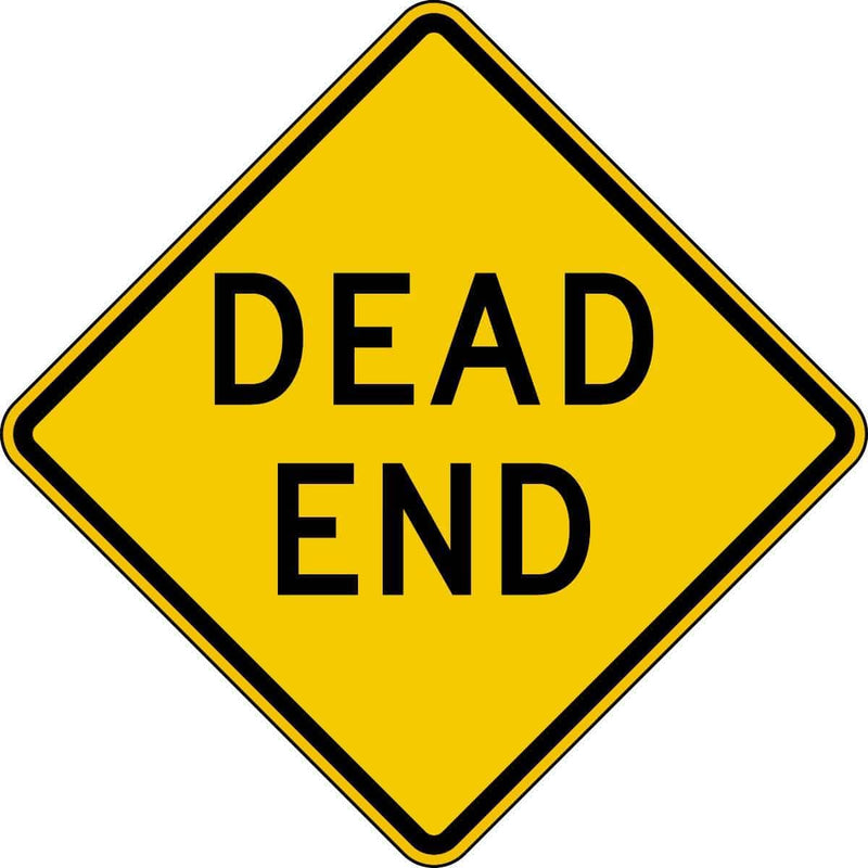 "Dead End" Reflective Warning Sign