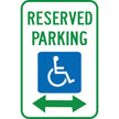 Reserved Parking Handicap Sign, Aluminum, 12