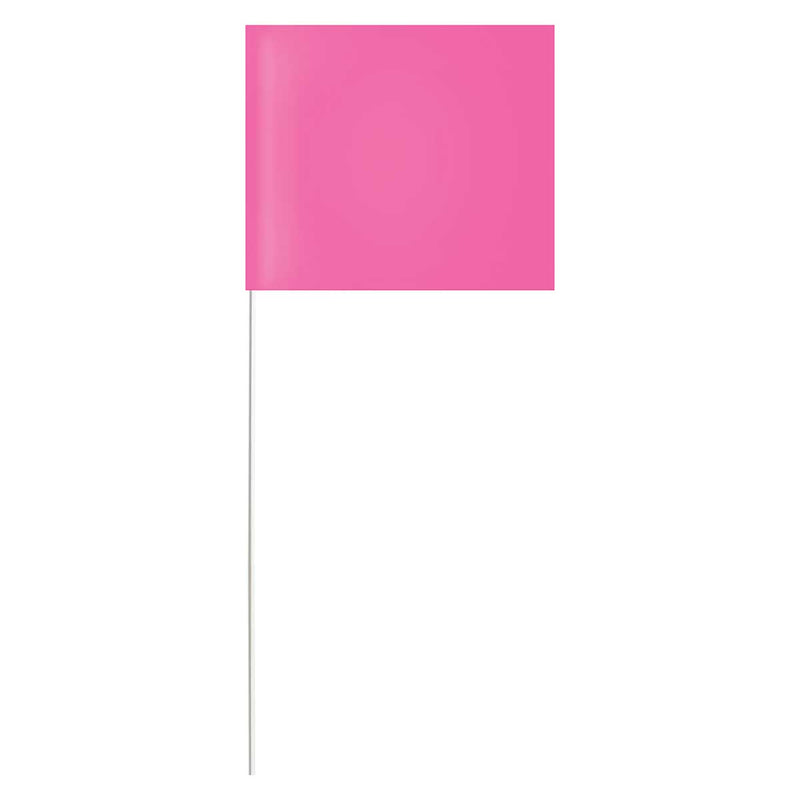 Fluorescent Pink Blackburn High-Vis Vinyl Marking Flags with Fiberglass Staffs