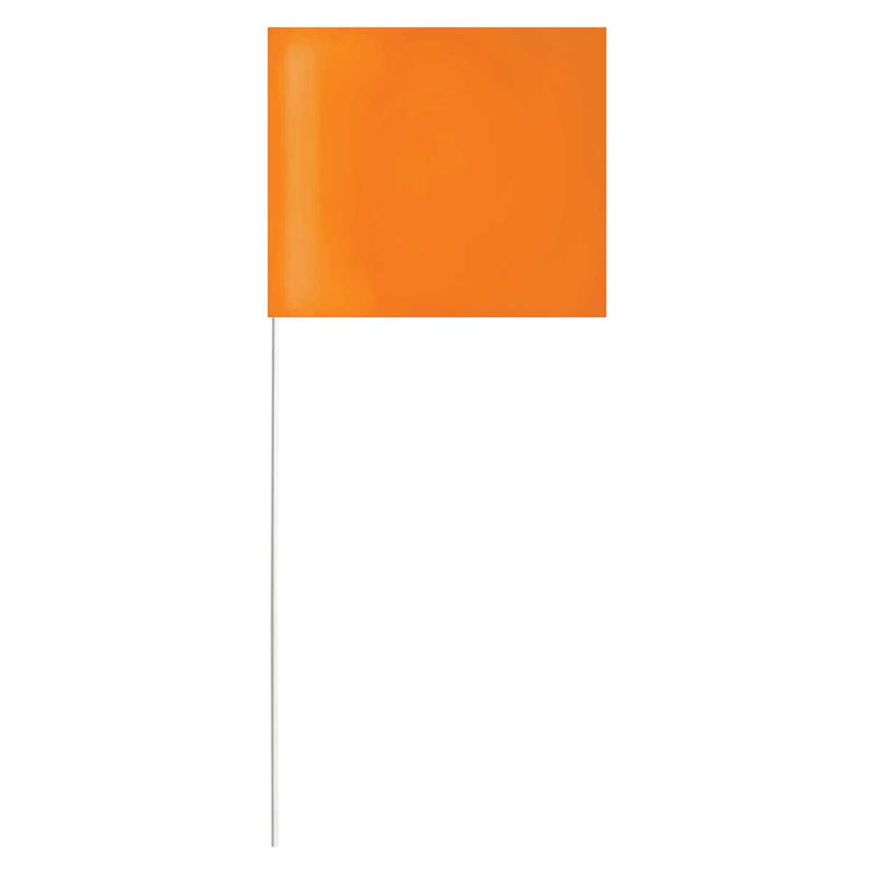 4in x 5in Orange Blackburn High-Vis Vinyl Marking Flags with Fiberglass Staffs