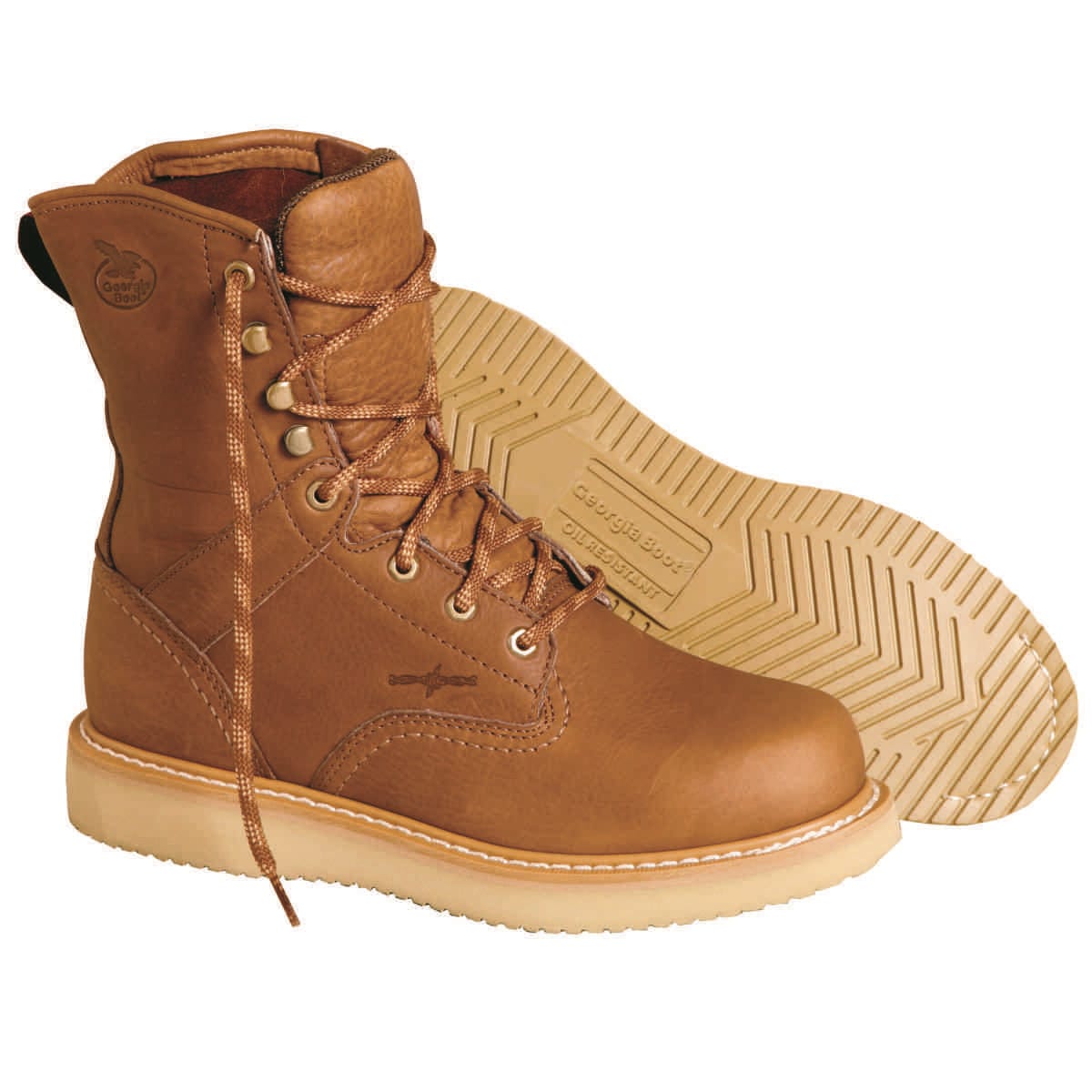 Georgia Boot 8"H Plain Toe Work Boots