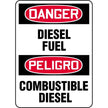 Bilingual Danger / Diesel Fuel Sign
