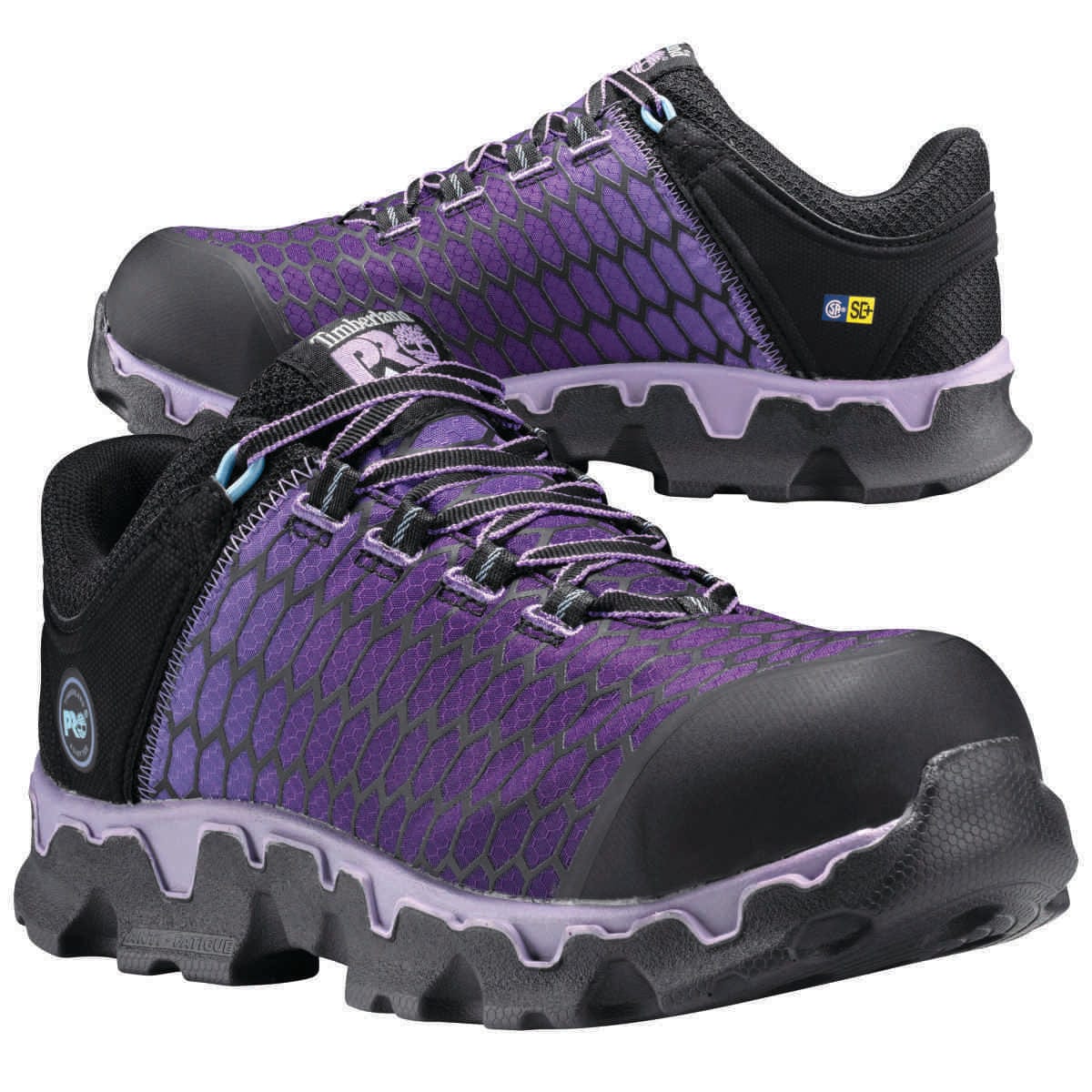Black/Purple Timberland PRO Women's Powertrain Sport Work Shoes