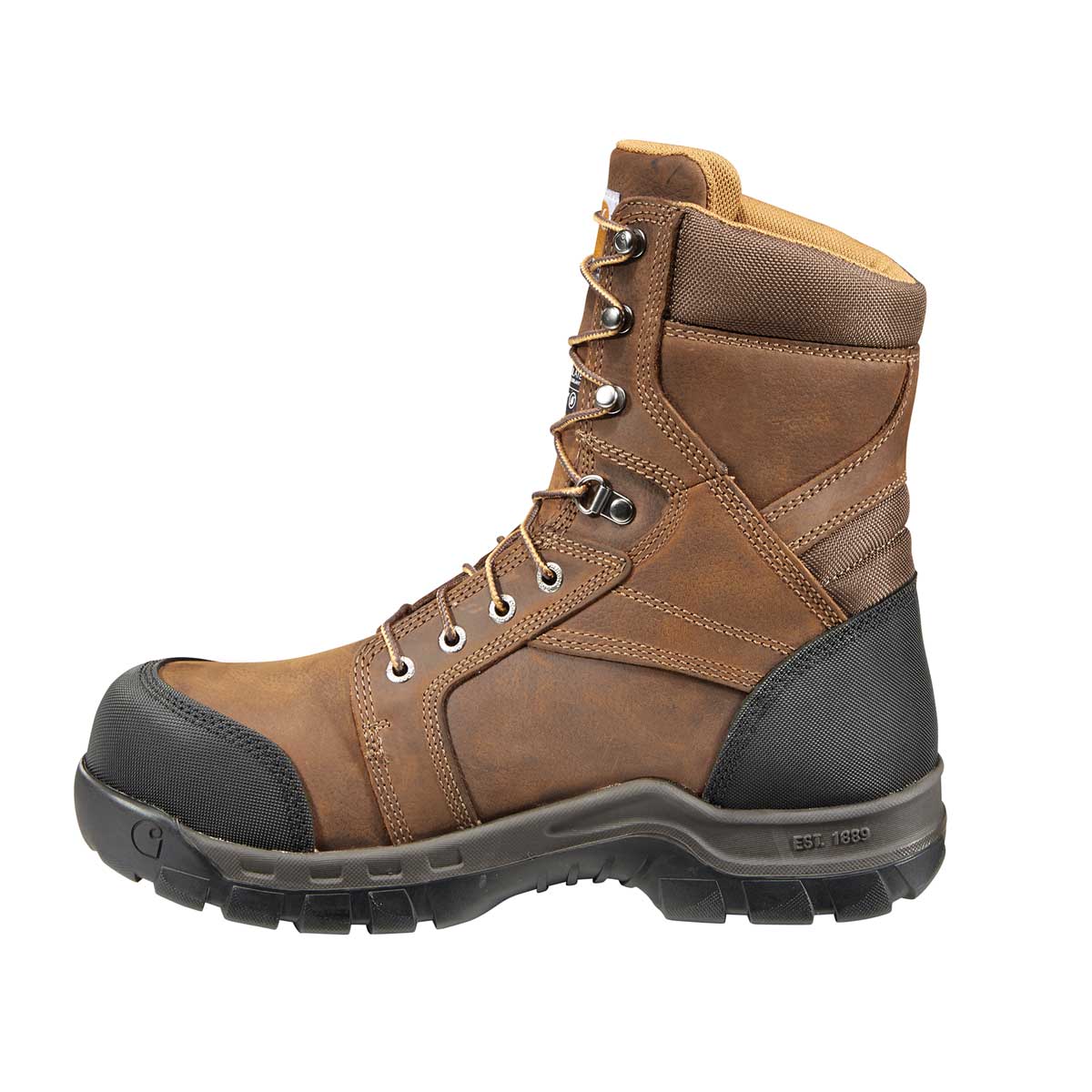 Side view of the Carhartt Men's Rugged Flex 8" Insulated Composite Toe Boot