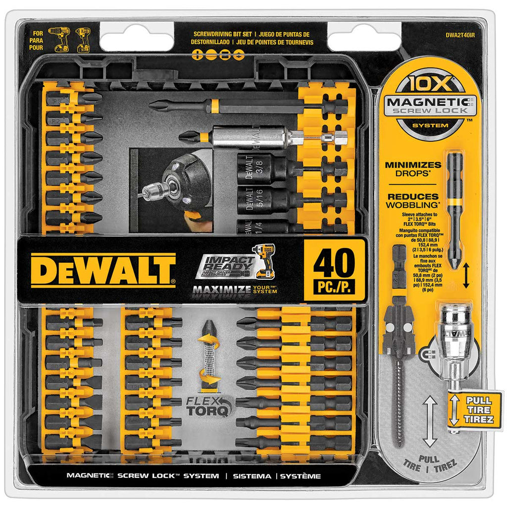 DEWALT 40 Pc. FlexTorq® IMPACT READY® Screwdriving Bit Set | Gemplers