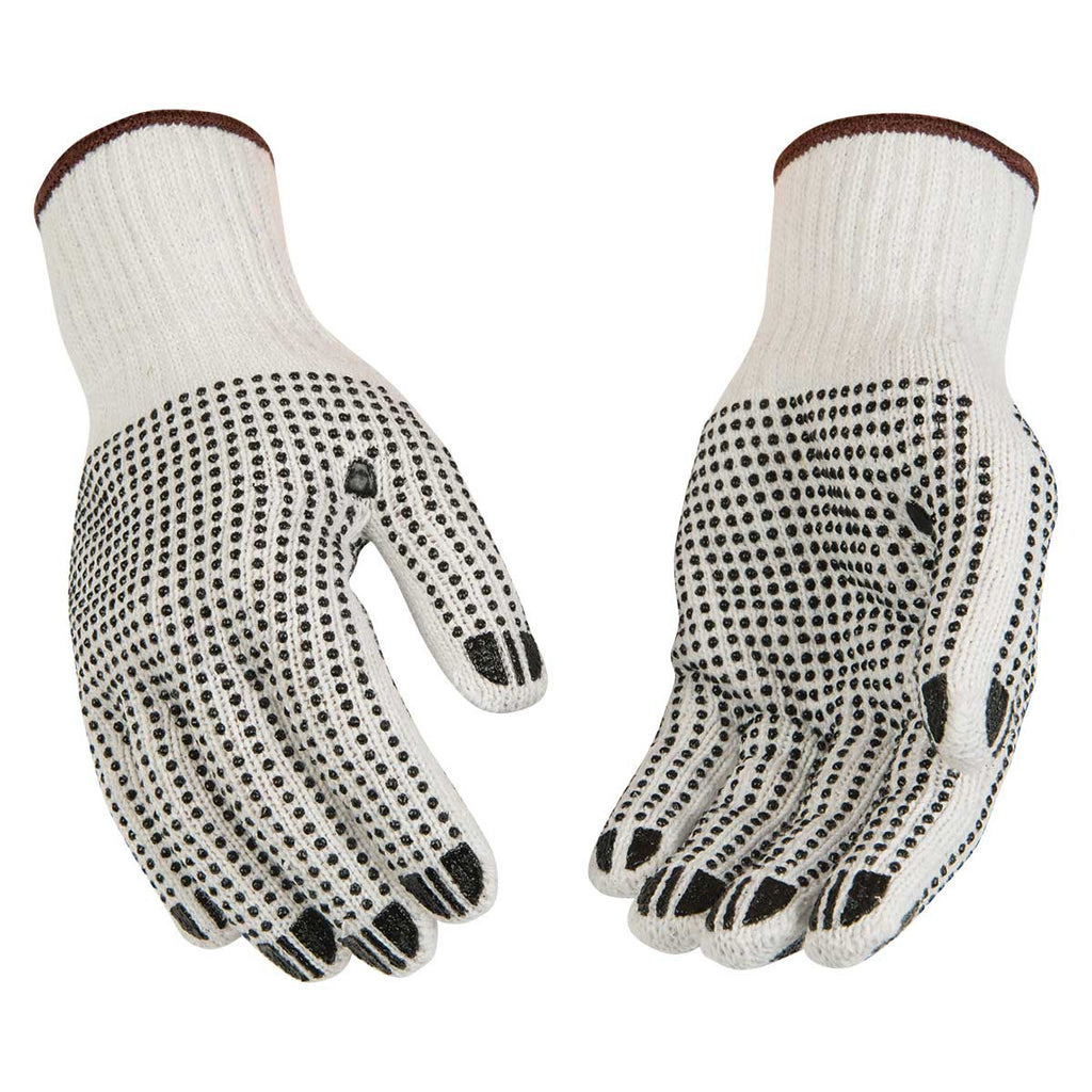 Kinco White Poly-Cotton Knit Gloves with PVC Dots | Gemplers