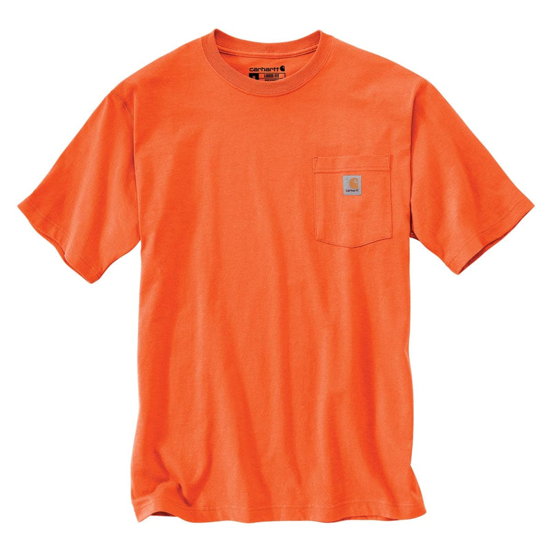 Brite Orange Carhartt K87 Enhanced Visibility Loose Fit Heavyweight Hi-Vis Pocket T-Shirt