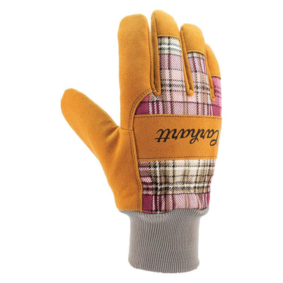 Wild Rose Plaid Carhartt Women's Knit Cuff Glove