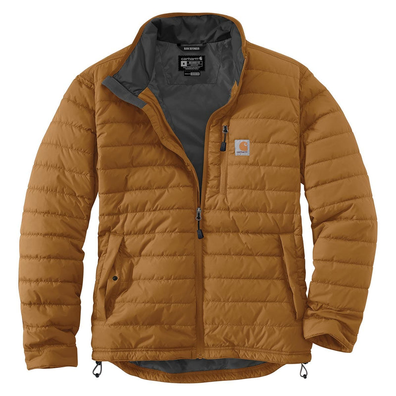 carhartt rain gear Carhartt Men's Gilliam Rain Defender Insulated Jacket, Small, Brown