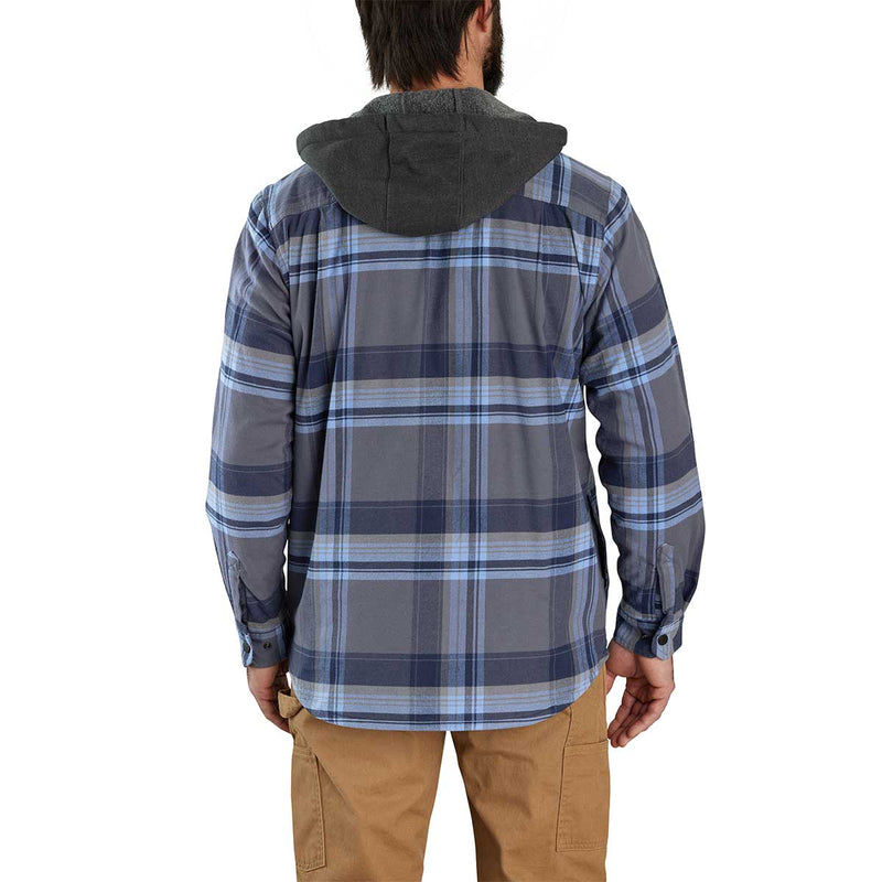 Carhartt Rugged Flex Relaxed Fit Flannel Fleece Lined Hooded Shirt Jac