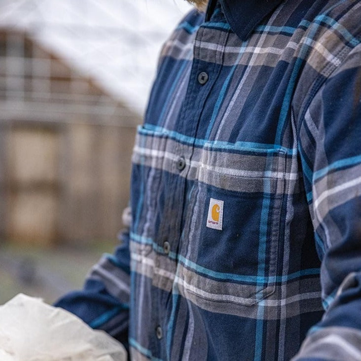 Long Sleeve Flannel-Lined Duck Shirt