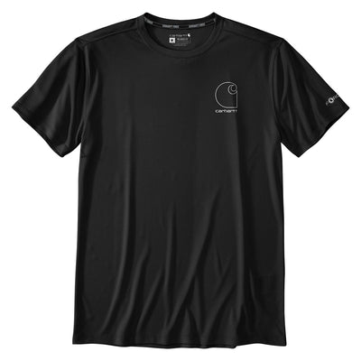 Black Carhartt Force Sun Defender Lightweight Short-Sleeve Logo Graphic T-Shirt
