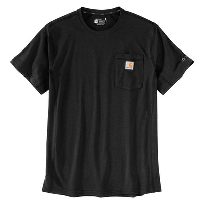 Black Carhartt Force Relaxed Fit Midweight Short-Sleeve Pocket T-Shirt