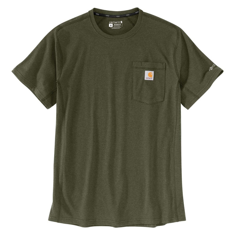 Basil Heather Carhartt Force Relaxed Fit Midweight Short-Sleeve Pocket T-Shirt