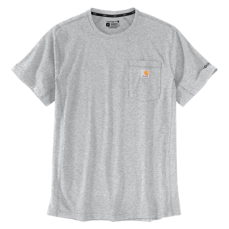 Heather Grey Carhartt Force Relaxed Fit Midweight Short-Sleeve Pocket T-Shirt