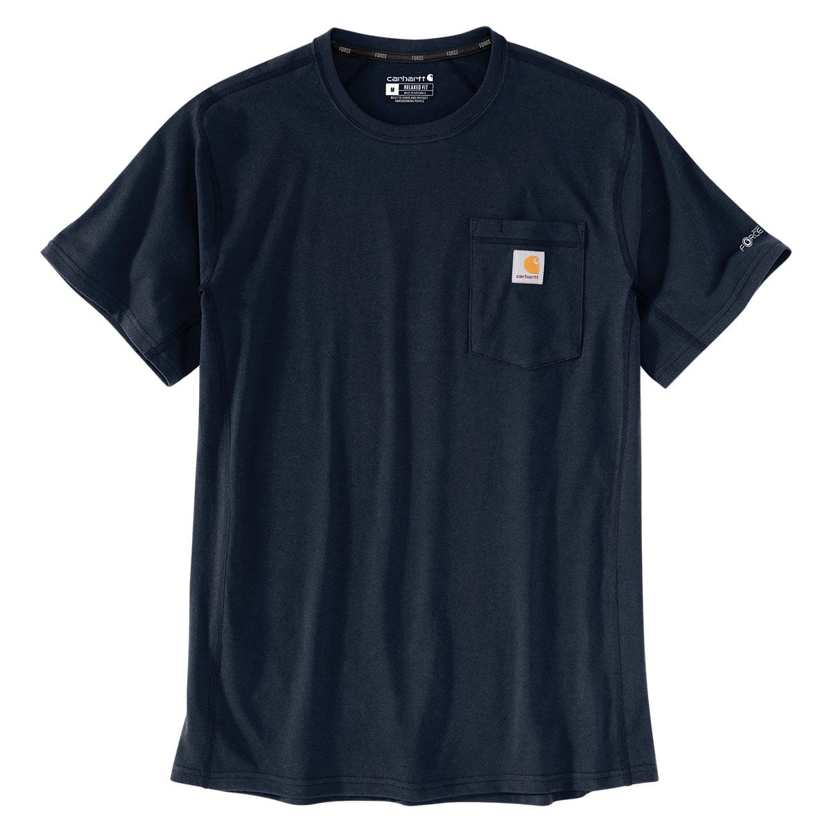 Navy Carhartt Force Relaxed Fit Midweight Short-Sleeve Pocket T-Shirt