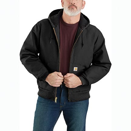 Carhartt フルジップフード付きジャンパー　J140 Carhartt Quilt-Flannel Lined Duck Active Jac - Dark Navy — Dave's