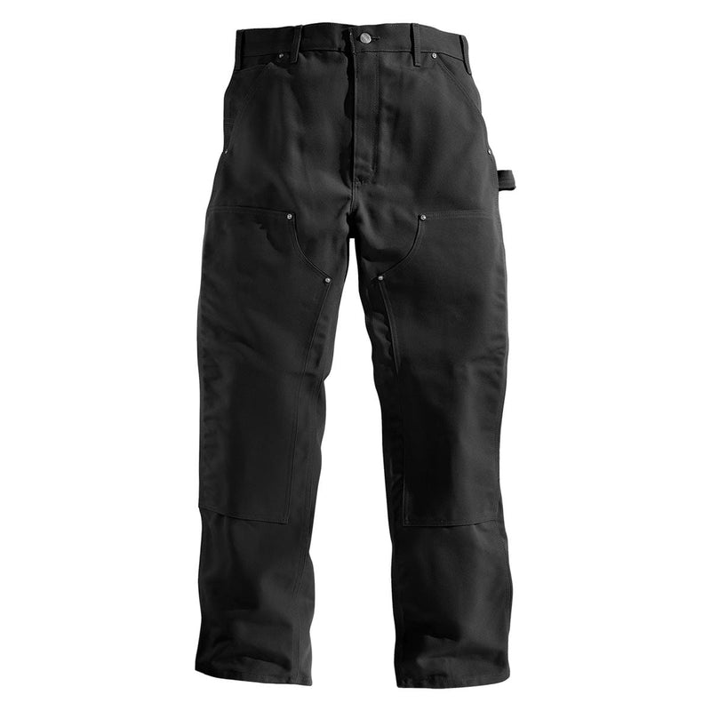 Black Carhartt Loose Fit Firm Duck Double Front Utility Work Pant