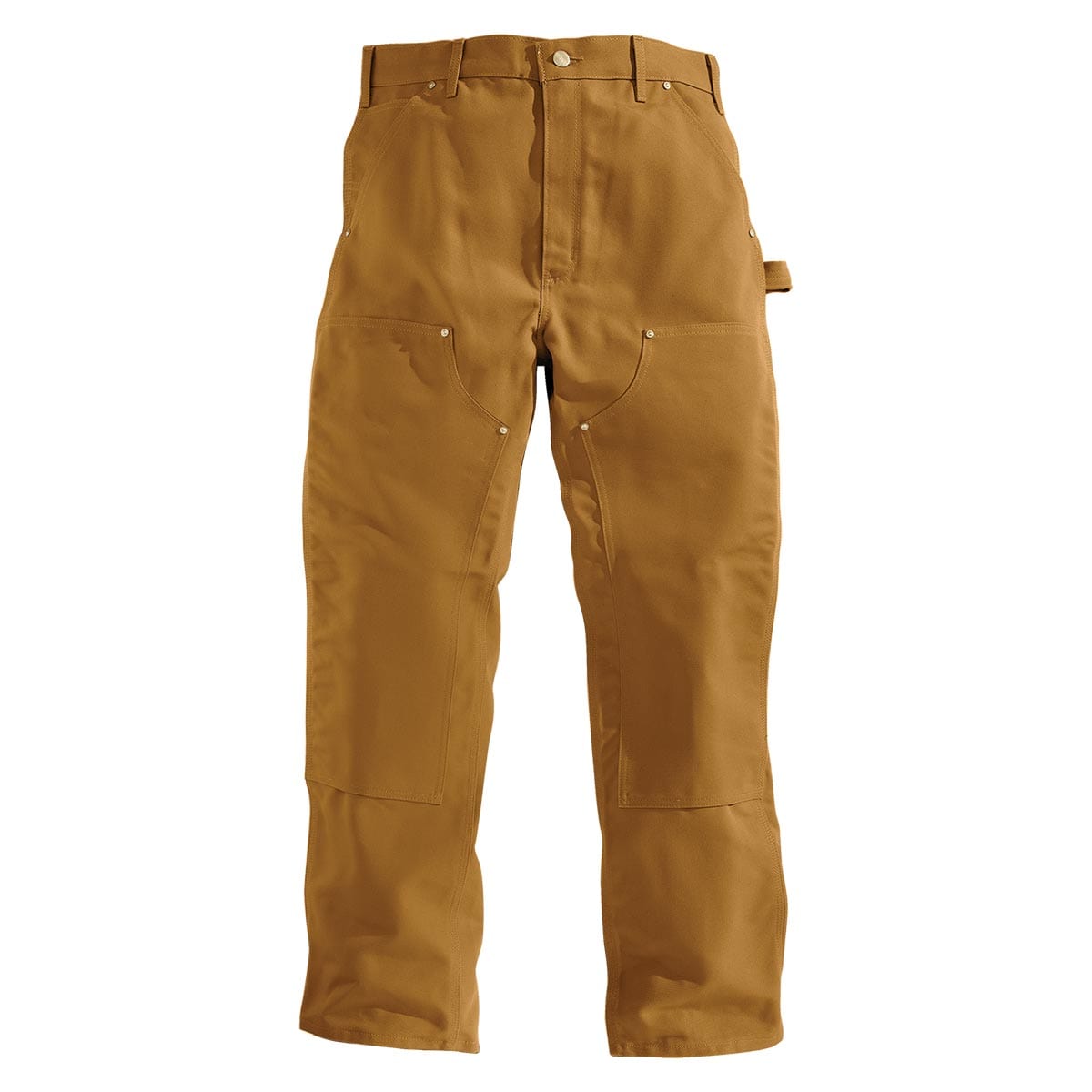 Brown Carhartt Loose Fit Firm Duck Double Front Utility Work Pant