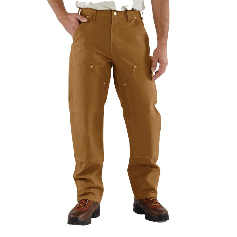 Brown Carhartt Loose Fit Firm Duck Double Front Utility Work Pant