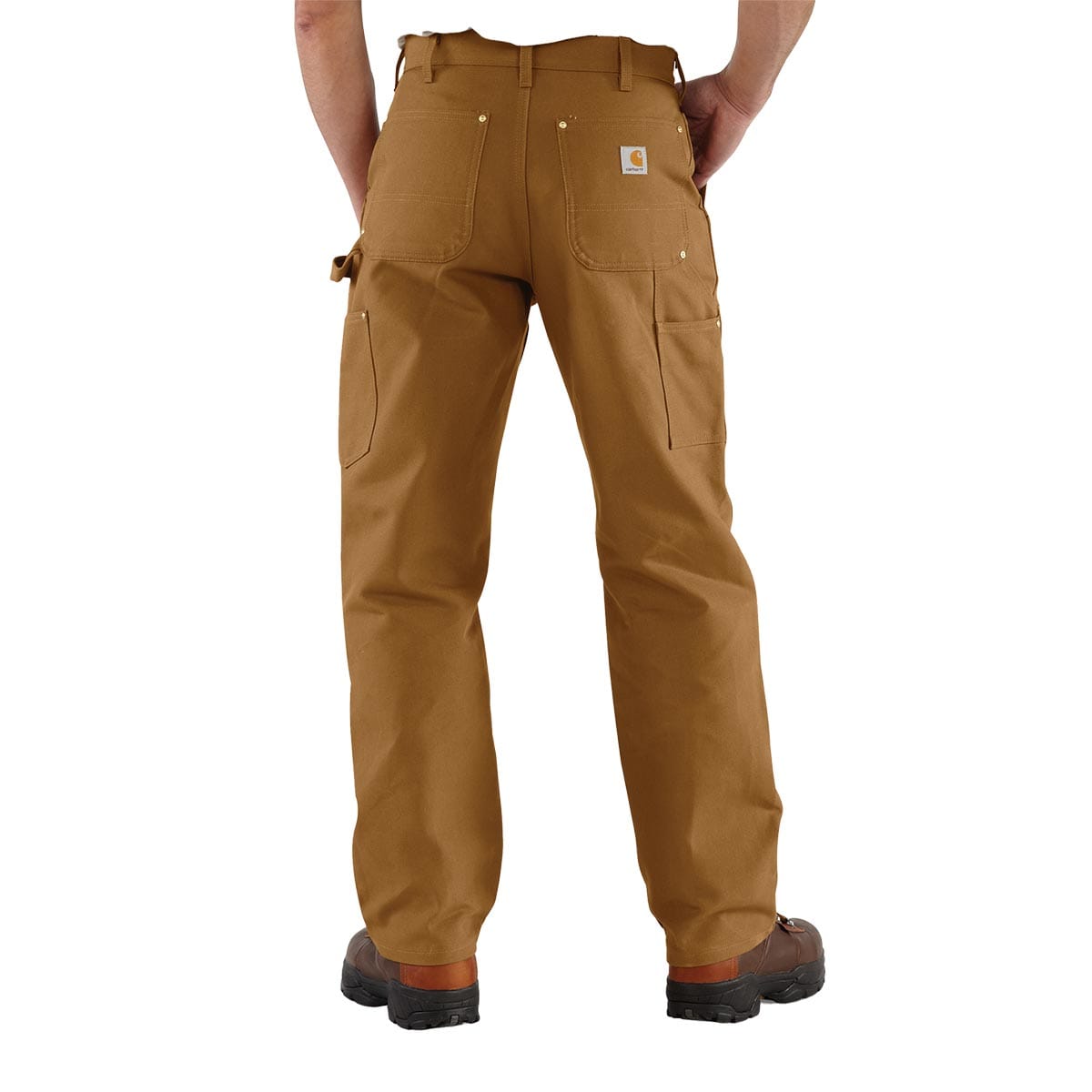 Brown Carhartt Loose Fit Firm Duck Double Front Utility Work Pant