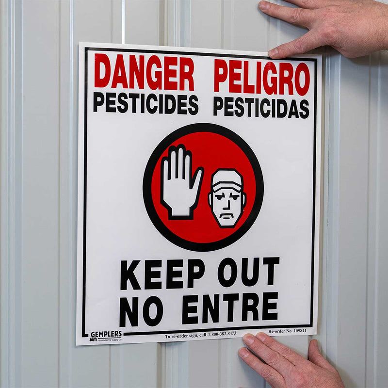 Gemplers Plastic WPS Bilingual Warning Sign, 14"W x 16"H