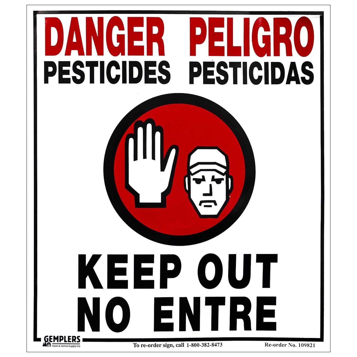 Gemplers Plastic WPS Bilingual Warning Sign