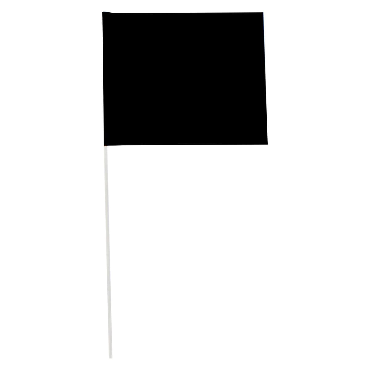 Black Custom Print Marking Flag, 4"x5", 18" PVC stake, 1000 PK