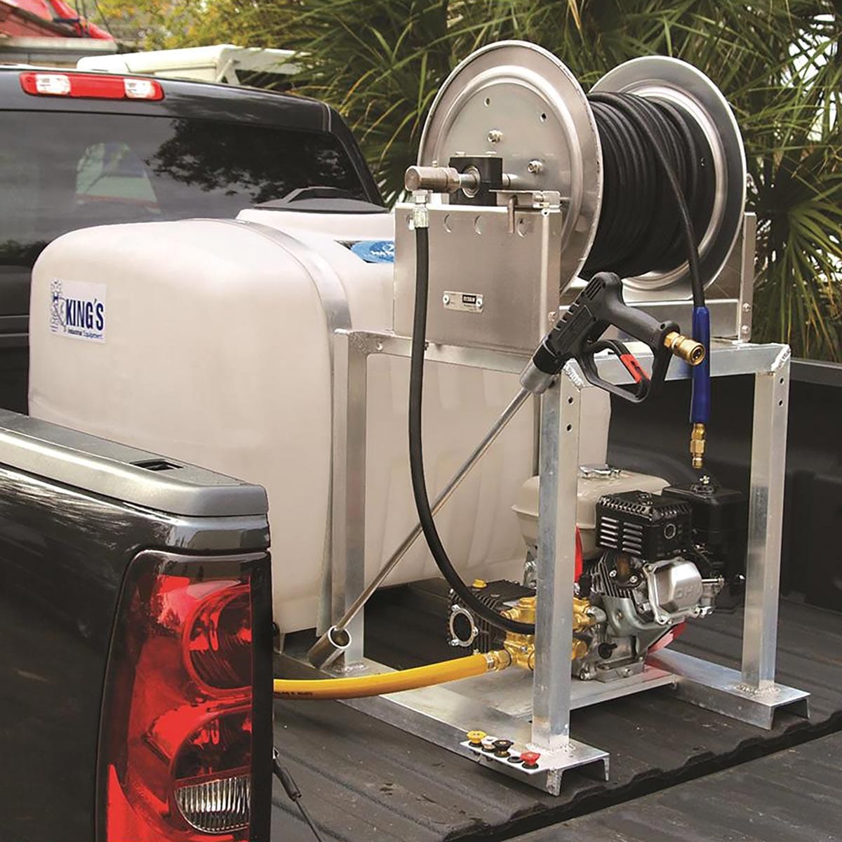 Kings Sprayers Skid-Mounted Pressure Washing Unit without Hose Reel, 50 gal.