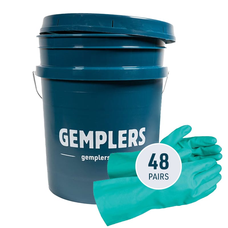 Gemplers 15-mil Chemical Resistant Unlined Nitrile Gloves | Bucket of 48 Pairs