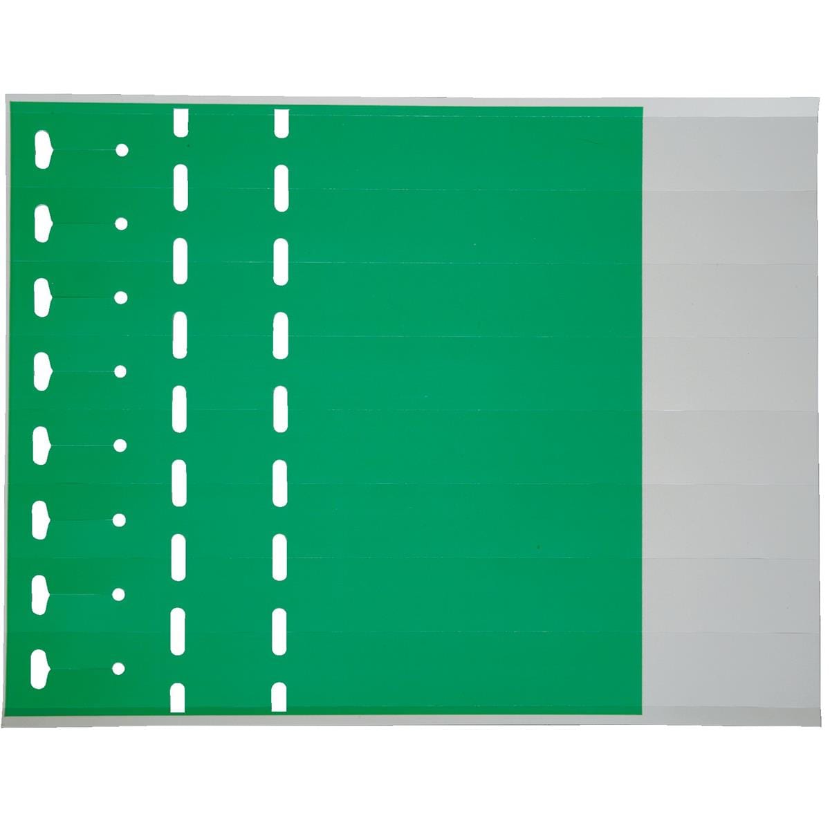 Green Laser Strip Loop-Lock Tags, 11" x 1", PK. Qty. 1,000