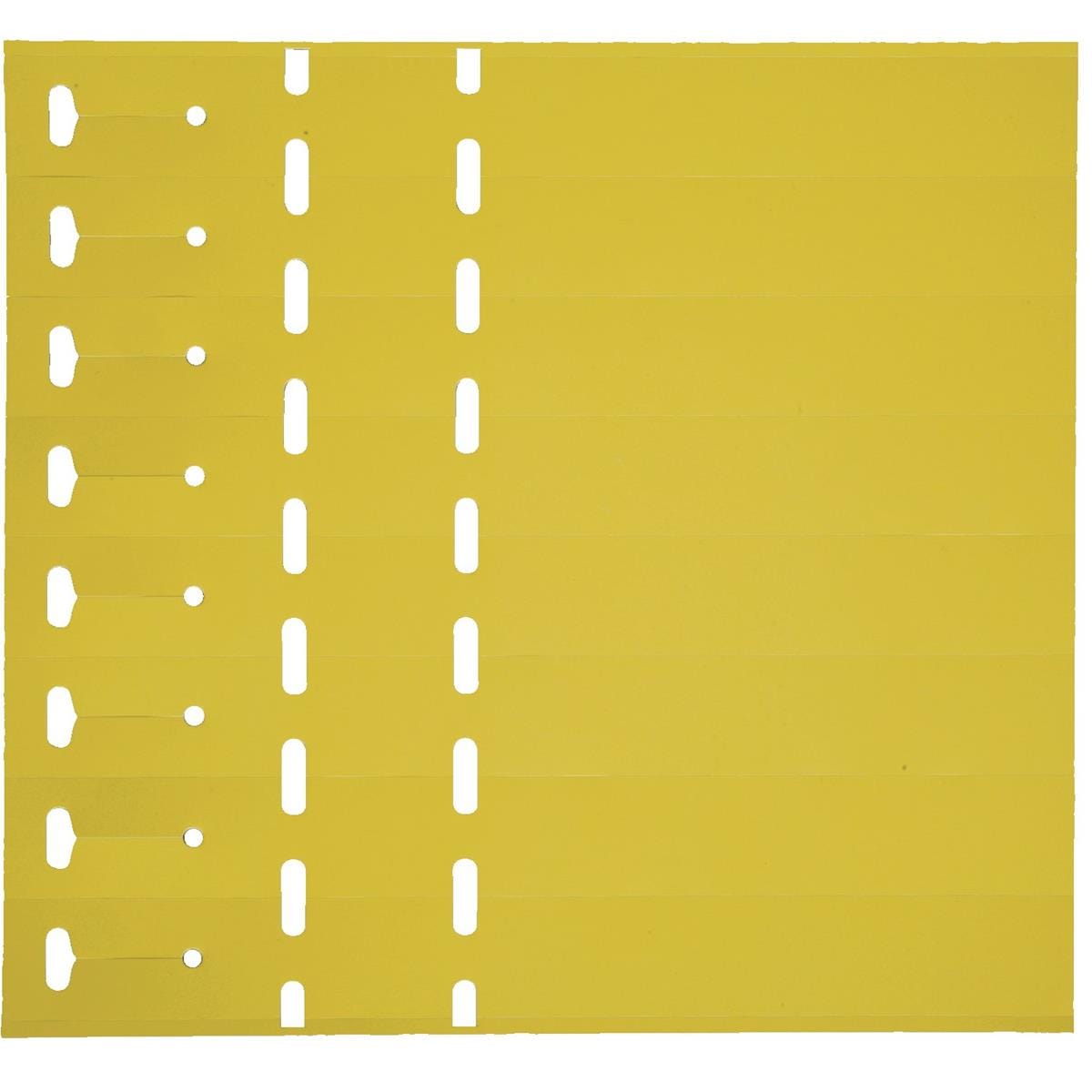 Yellow Laser Strip Loop-Lock Tags, 11" x 1", PK. Qty. 1,000
