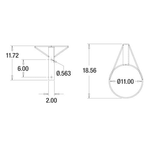 Vertical Mount Traffic Cone Holder, Drop-In Hoop Style
