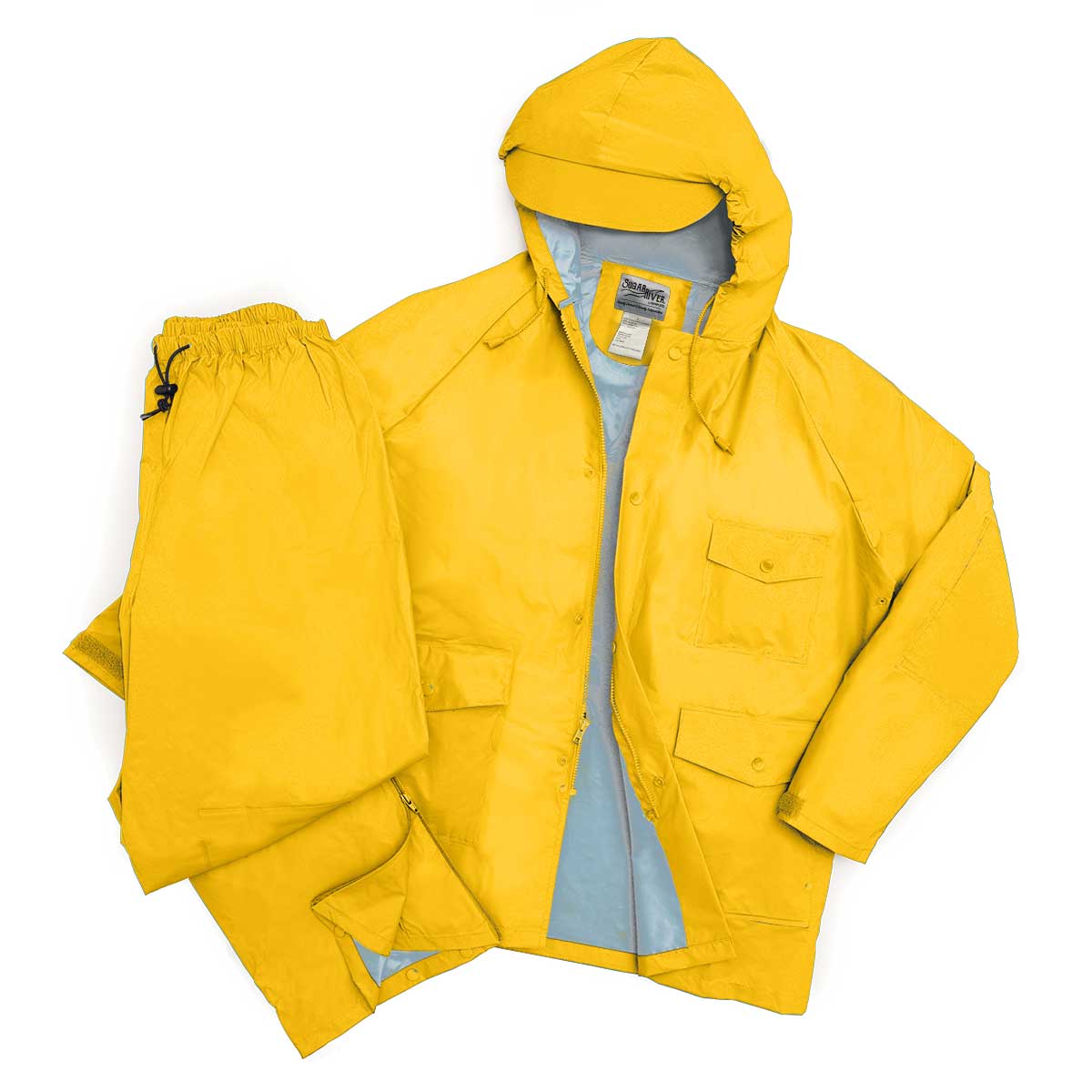 Sugar River by Gemplers PVC-on-Nylon Rain Jacket and Pants | Yellow and Blue