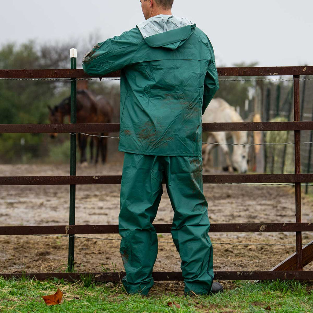 View of the back of the Sugar River by Gemplers PVC Rain Jacket and Bibs