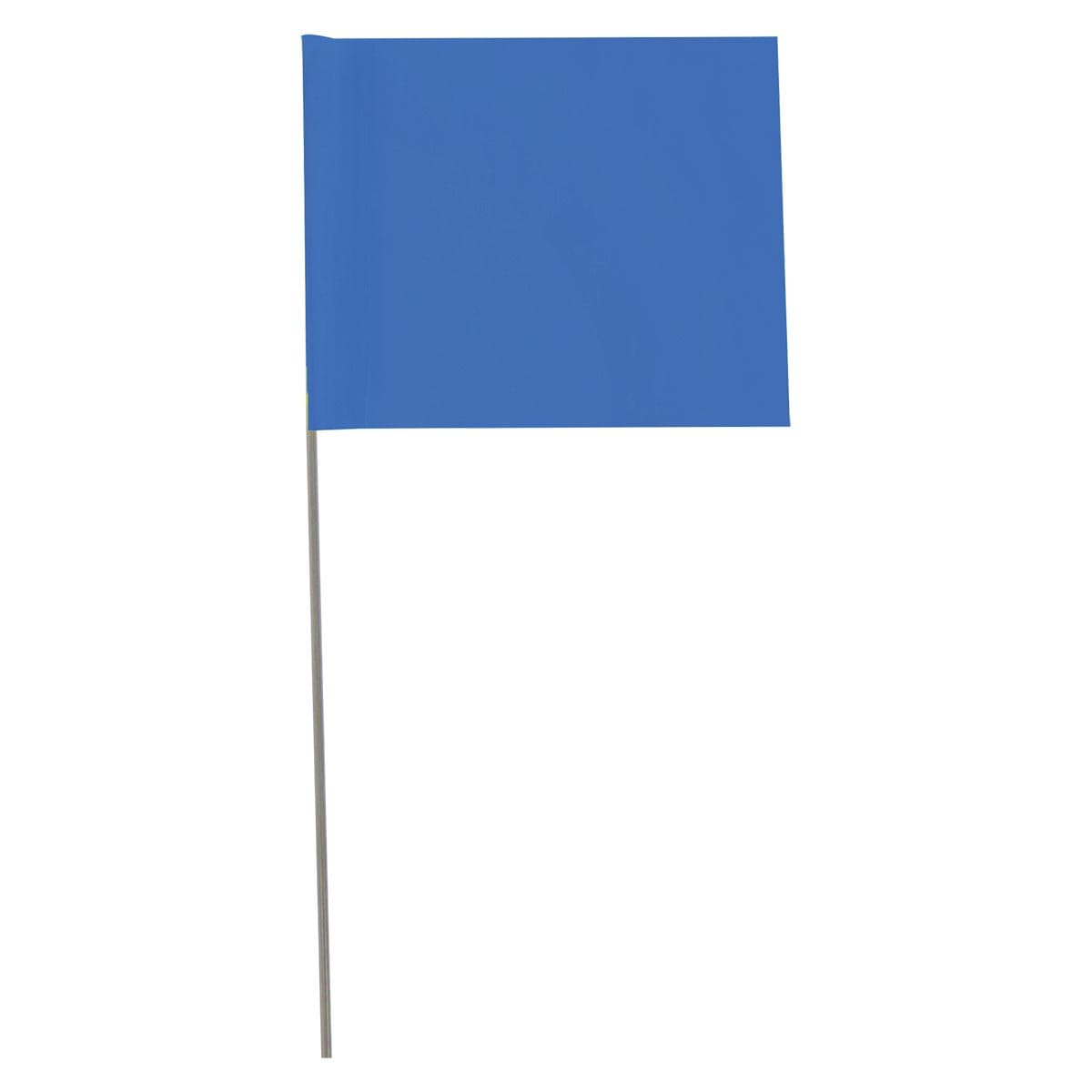 Fluorescent Blue Custom Marking Flag, 4'x5", 18" Wire Stake, 1000 PK