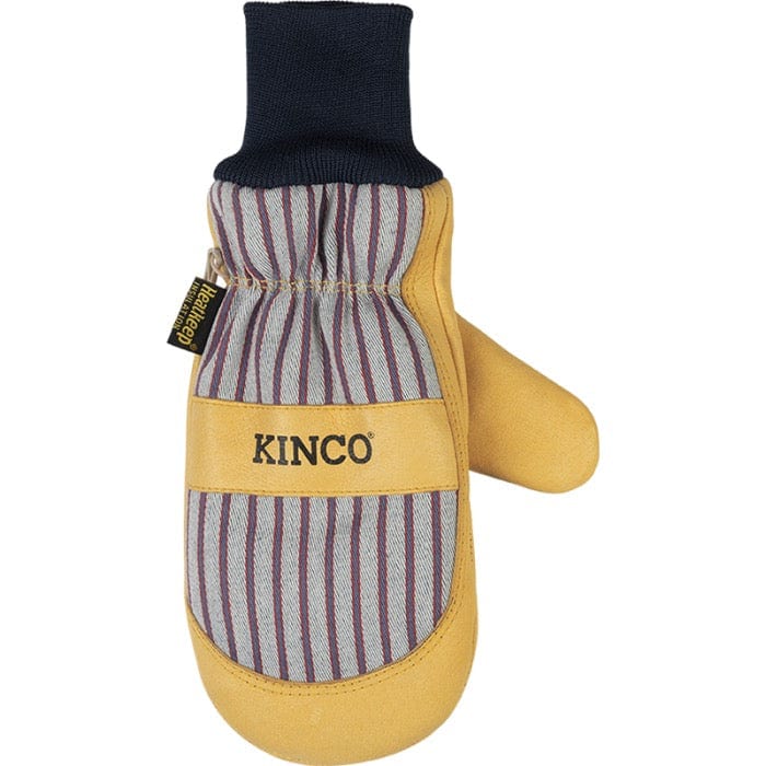 View of the back of the Kinco 1927KWT Lined Premium Grain Pigskin Palm Mitt with Knit Wrist