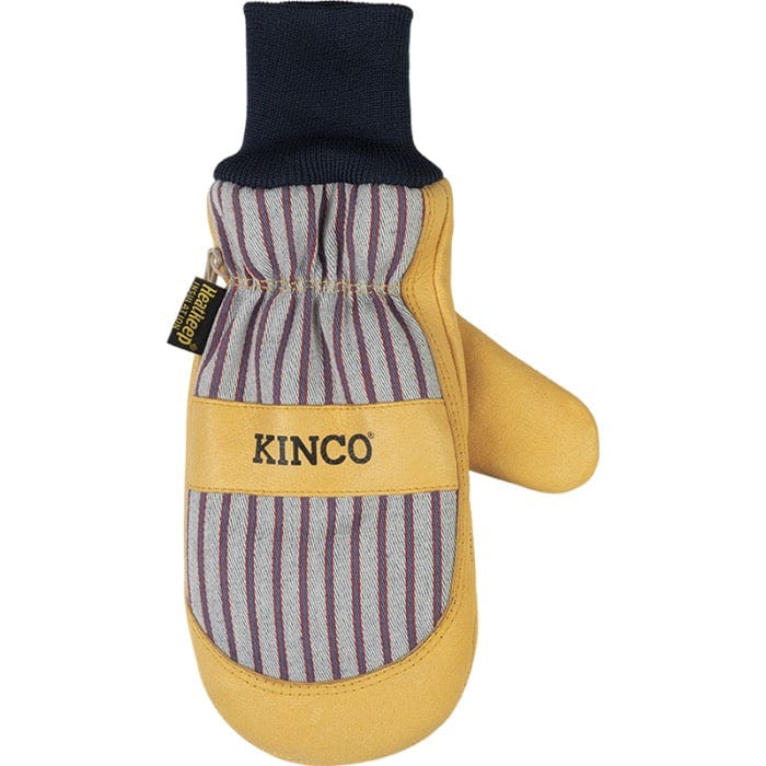 View of the back of the Kinco 1927KWT Lined Premium Grain Pigskin Palm Mitt with Knit Wrist