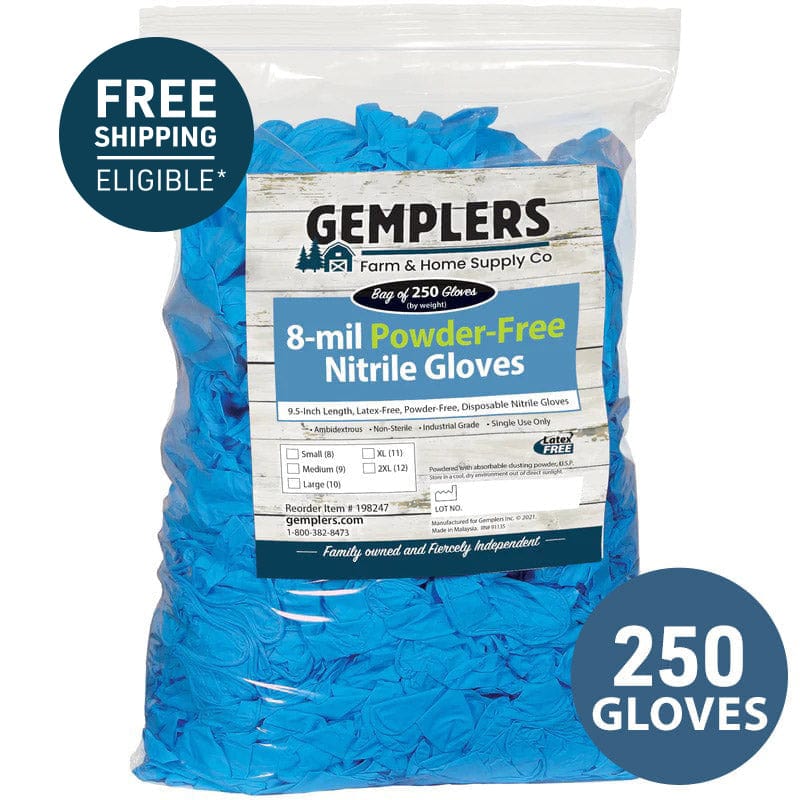 Gemplers 8-mil Nitrile Gloves | Bag of 250 Gloves