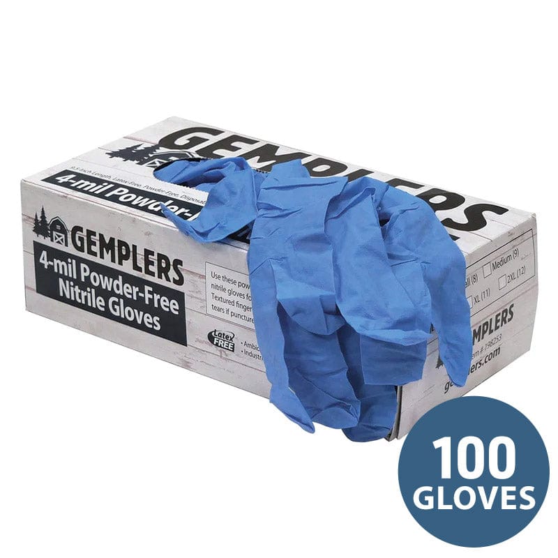 Gemplers 4-mil Disposable Nitrile Gloves, Box of 100