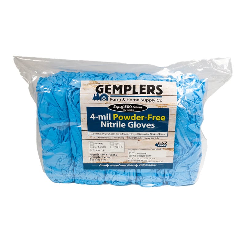 Gemplers 4-mil Disposable Nitrile Gloves | Bulk Bag of 500 Gloves