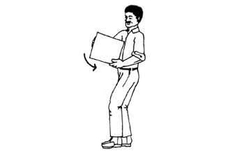 Twisting your body while lifting or carrying an object