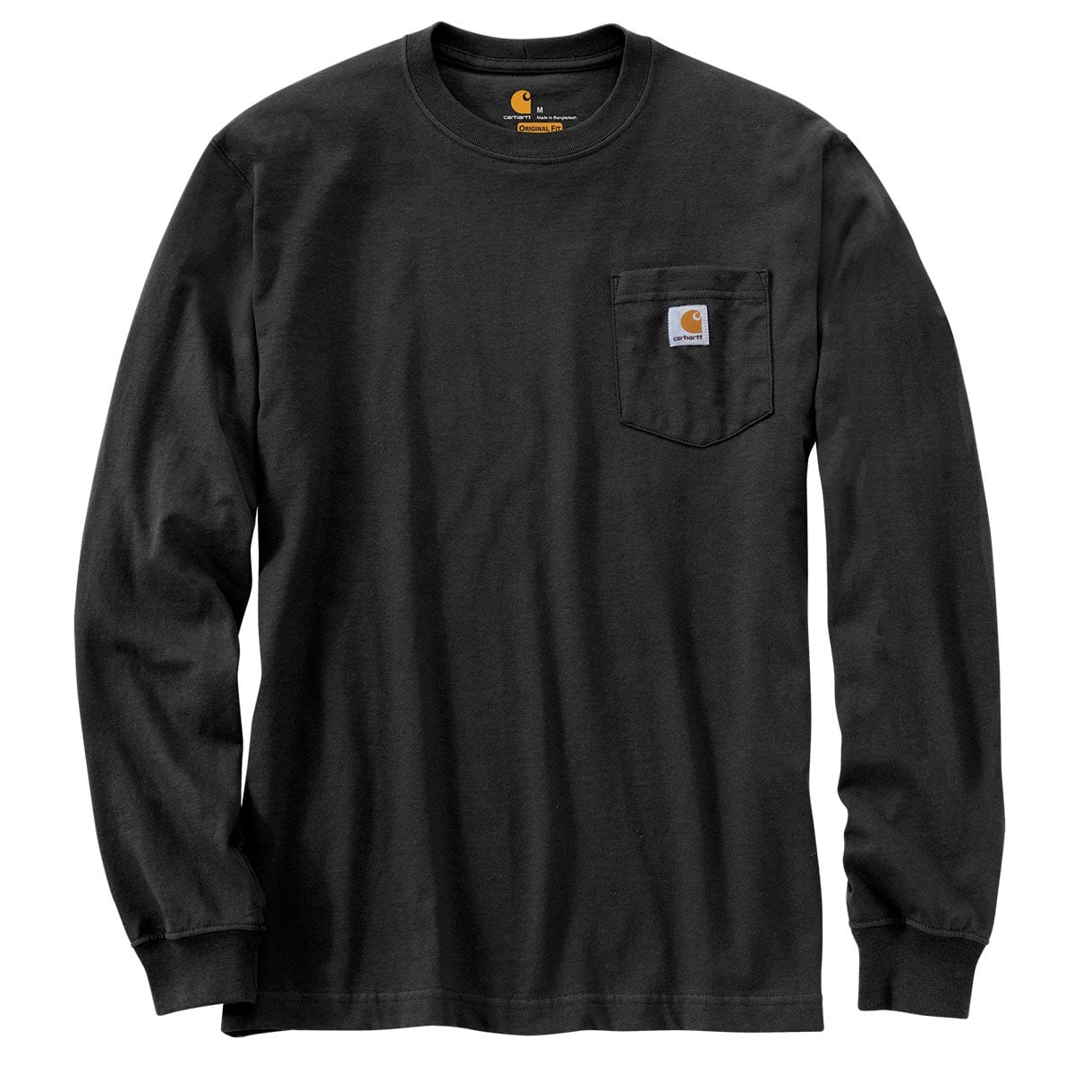 Black Carhartt K126 Loose Fit Heavyweight Long-Sleeve Pocket T-Shirt