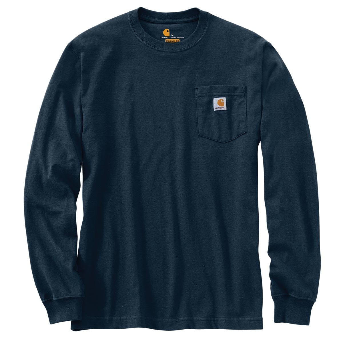 Navy Carhartt K126 Loose Fit Heavyweight Long-Sleeve Pocket T-Shirt